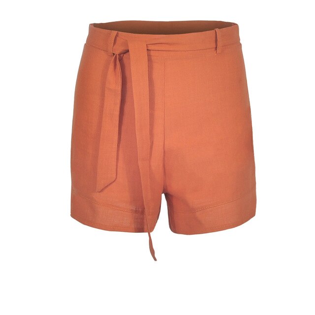 High Waist Linen Shorts - IBADDIE