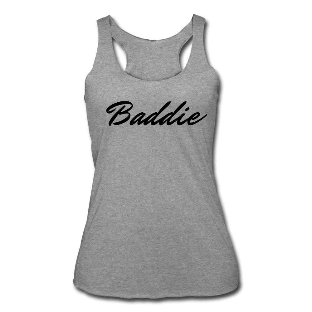 Baddie Racerback Tank - heather gray